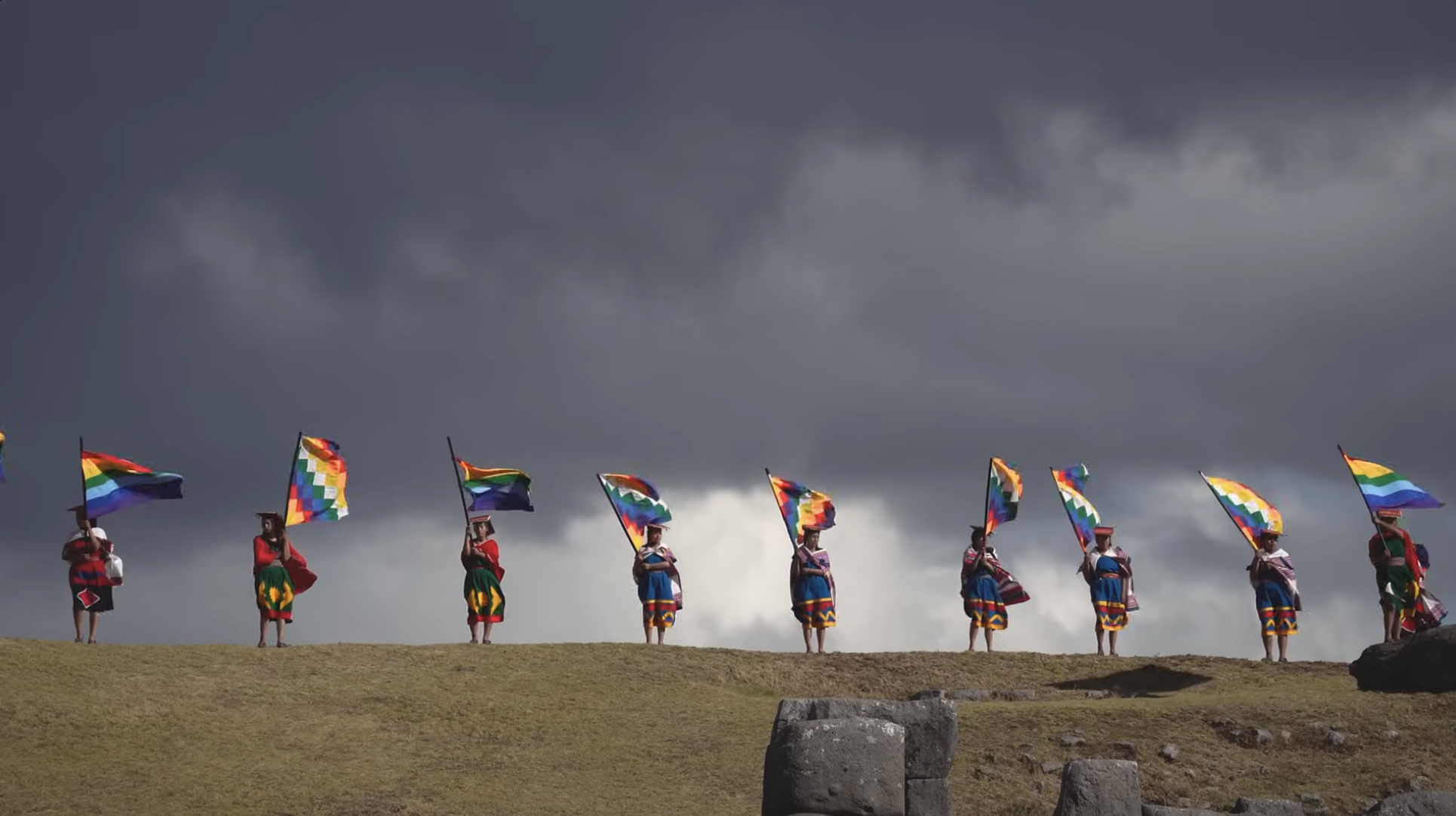 Inti Raymi reenactment at Sacsayhuaman fortress in Cusco
