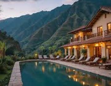 Luxury villa in Cusco with pool and mountain backdrop | Ile Tours