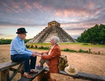 Traveler consulting with a bilingual medical concierge for personalized healthcare coordination.