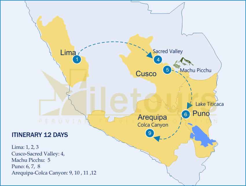 Colca Canyon Trekking, Machu Picchu, Titicaca lake