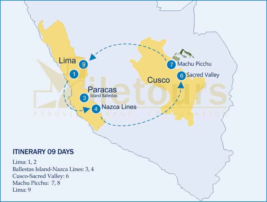 Flights over the Nazca Lines, Machu Picchu 9 Days