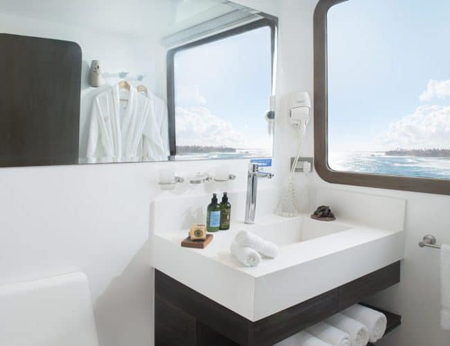 Cormorant galapagos cruises yacht luxury bathroom